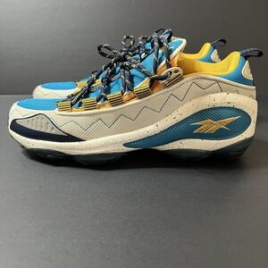 Reebok DMX Run 10 Blue Yellow Gray Retro Athletic Shoes Men's Size 10